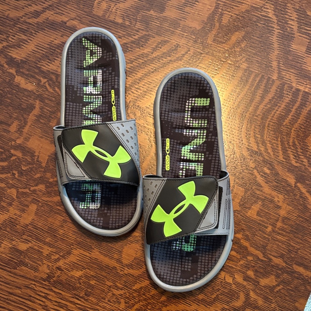 Under Armour Men's Slide Sandals - Black and Neon Green